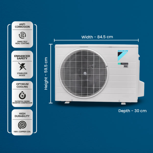 Daikin 1.5 Ton 3 Star Hot and Cold Split Inverter AC - White  (FTHT50UV16V/ RHT50UV16V, Copper Condenser) - Image 4
