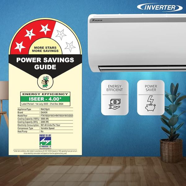 Daikin 1.5 Ton 3 Star Inverter Split AC (Copper, PM 2.5 Filter, FTKY50UV, White) - Image 3