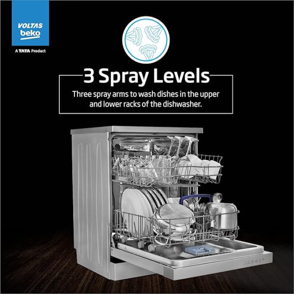 Voltas Beko by A Tata Product DF14S Free Standing 14 Place Settings Dishwasher - Image 5