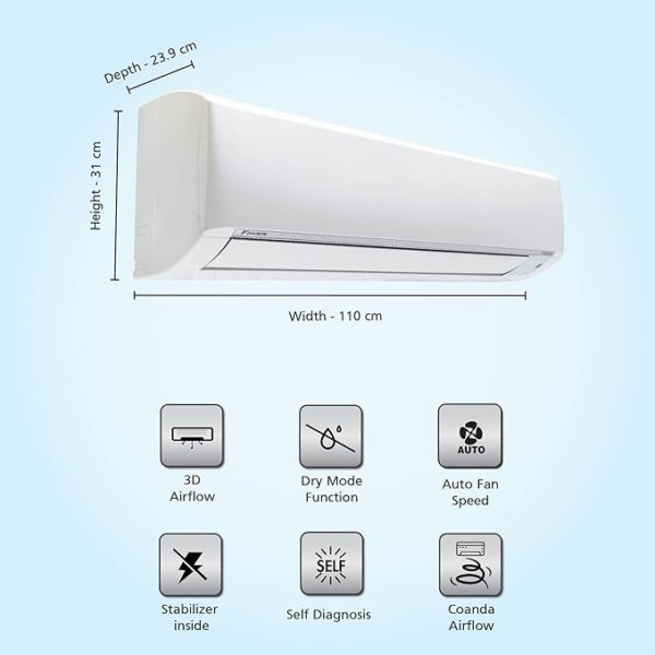 Daikin 2.02 Ton 3 Star, Inverter Split AC (Copper, PM 2.5 Filter, FTKL71UV16, White) - Image 3