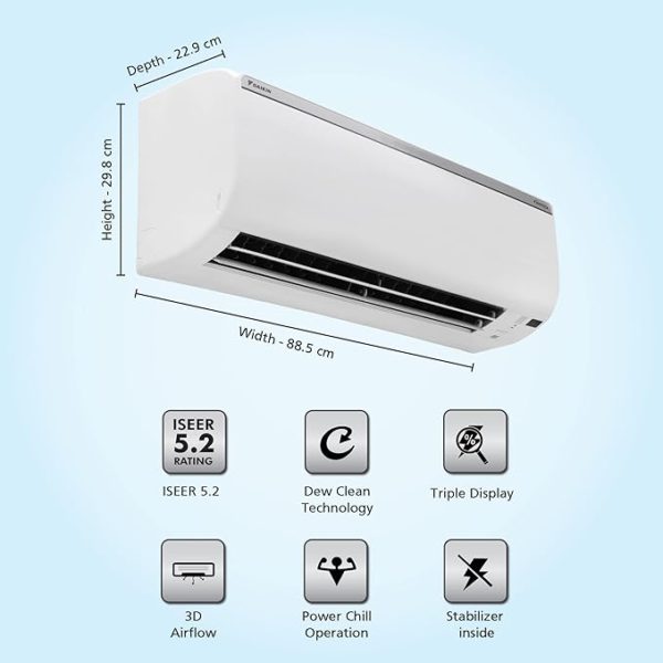 Daikin 1.8 Ton 5 Star Inverter Split AC (Copper,FTKM60UV16U,White) - Image 3