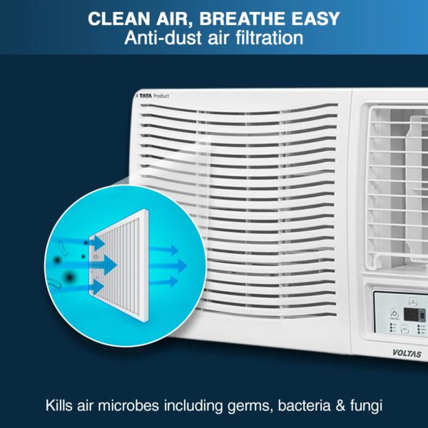 Voltas 1.5 Ton 3 Star Window AC - White  (183 Vectra Prism (4011482), Copper Condenser) - Image 4