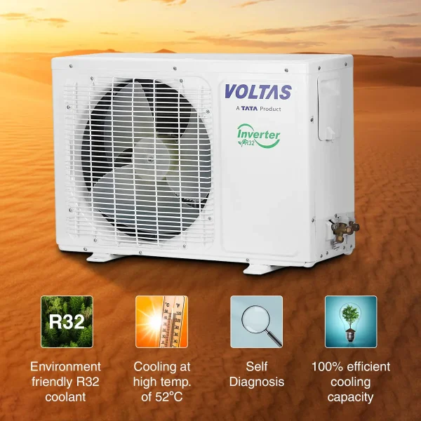 Voltas 1.5 Ton 5 Star, Inverter Split AC(Copper, 4-in-1 Adjustable Mode, Anti-dust Filter, 2023 Model, 185V Vectra Prime,White) - Image 5
